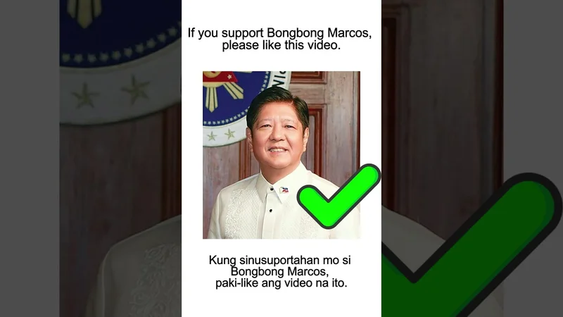 If you support Bongbong Marcos, please like this video.