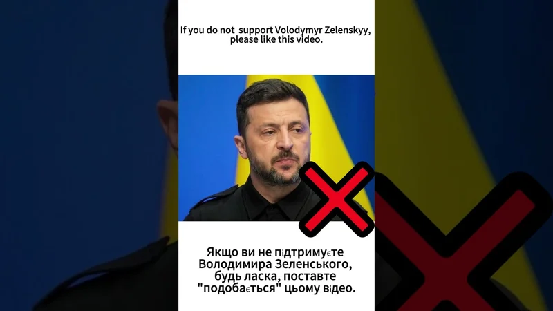 If you do not support Volodymyr Zelenskyy, please like this video.